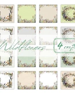Wildflowers zestaw cyfrowych papierów do scrapbookingu