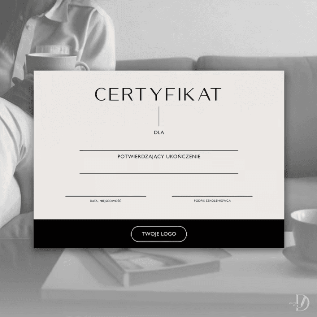 CERTYFIKAT szablon wzór c01 [format A4 | PDF] - Anna Miakienko; certyfikat