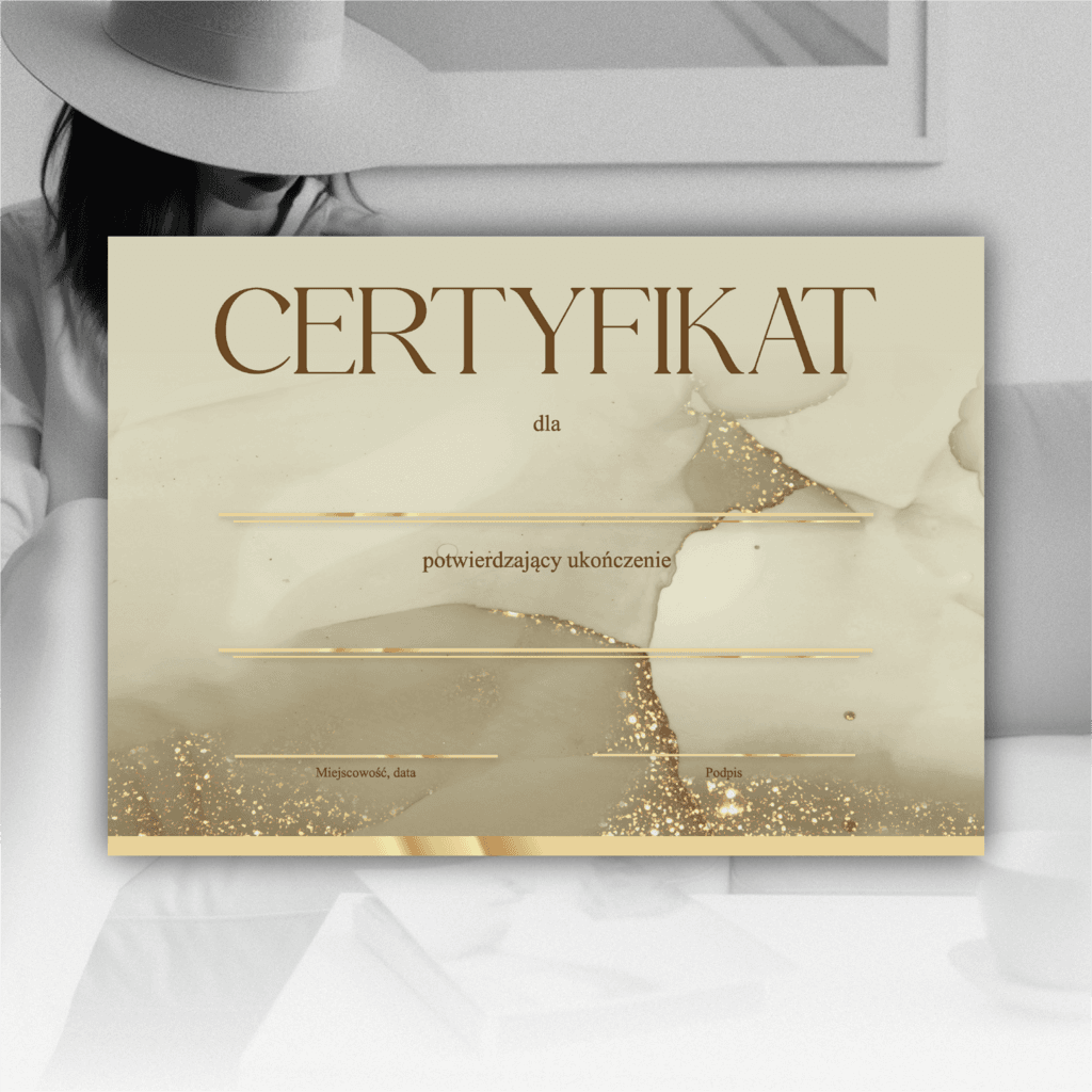 CERTYFIKAT szablon wzór c05 [format A4 | PDF] - Anna Miakienko; certyfikat