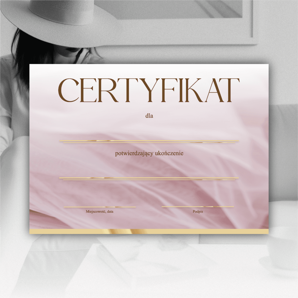 CERTYFIKAT szablon wzór c06 [format A4 | PDF] - Anna Miakienko; certyfikat