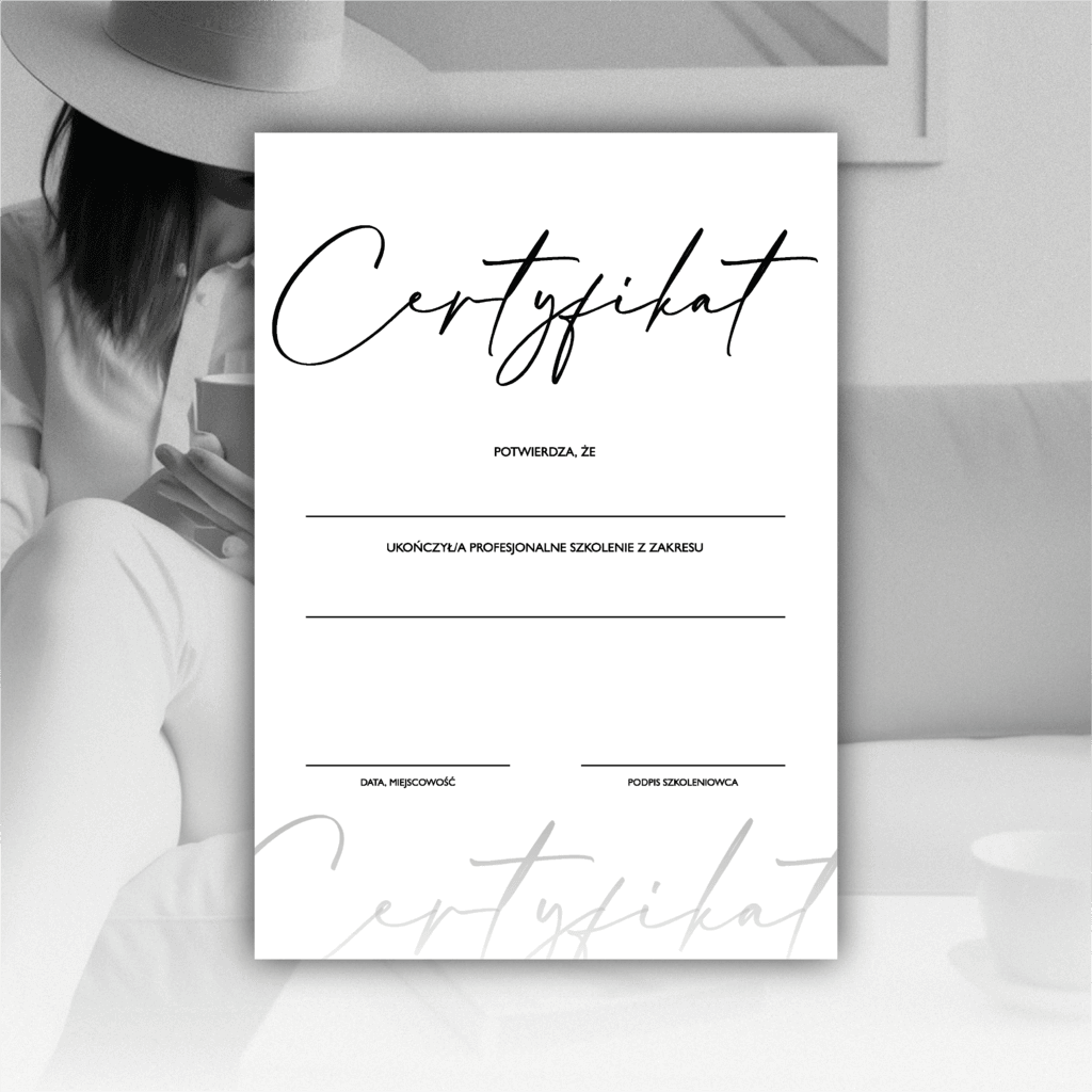 CERTYFIKAT szablon wzór c07 [format A4 | PDF] - Anna Miakienko; certyfikat