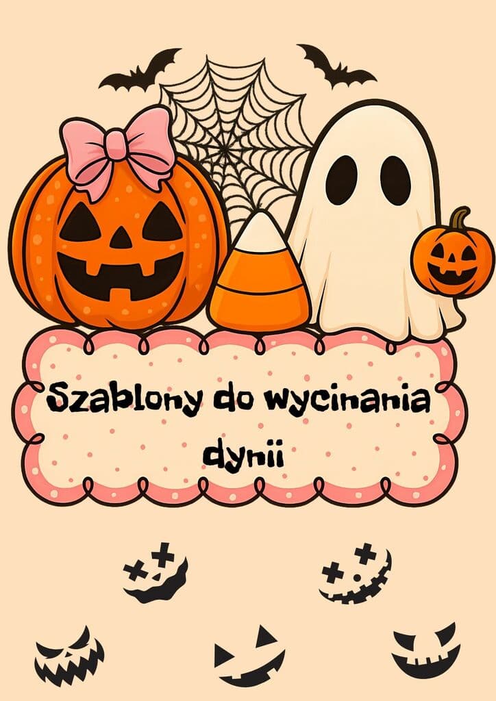 Szablony do wycinania dynii na HALLOWEEN gotowe do druku - @gotowedodruku; szablon