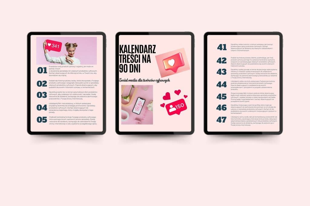 Kalendarz treści na 90 dni. Social media dla twórców cyfrowych - @gotowedodruku; ebook