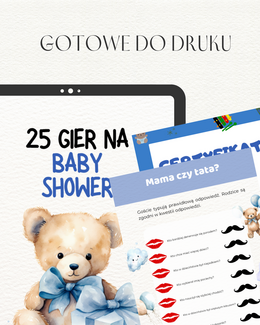 25 Gry i zabawy NA BABY SHOWER gotowe do druku + CERTYFIKAT - @gotowedodruku; gra