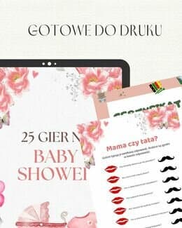 25 Gry i zabawy NA BABY SHOWER gotowe do druku + CERTYFIKAT - @gotowedodruku; gra