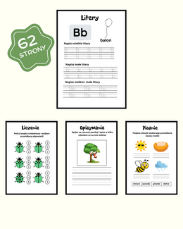 Materiały edukacyjne, Pakiet Edukacyjny - Literki i Cyferki 5–7 lat - @gotowedodruku; materiały edukacyjne