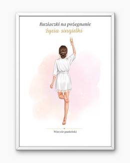 💋 Buziaczki na pożegnanie życia singielki - PDF do druku - @fajnedodruku; plakat