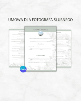 Umowa dla fotografa, umowa ślubna ,szablon umowy z klientem - Katarzyna Grabowska; umowa