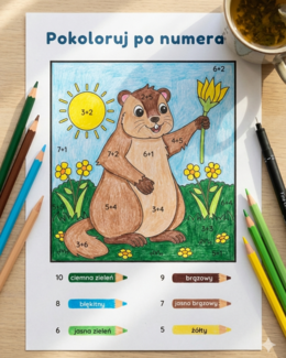 Materiały edukacyjne dydaktyczne dla dzieci - Kolorowanie po Numerach - @gotowedodruku; materiały edukacyjne